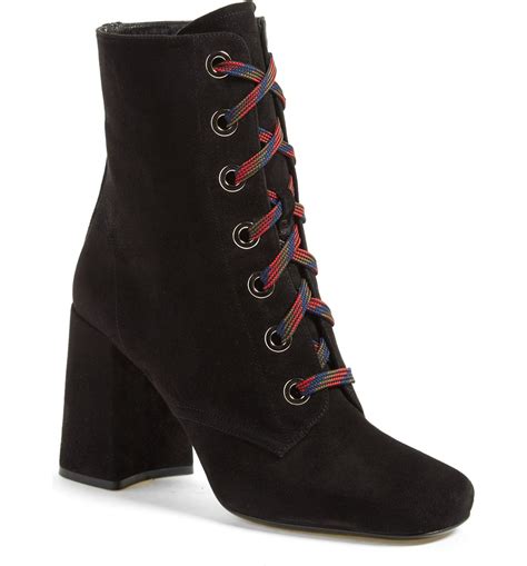 prada velvet lace up boots